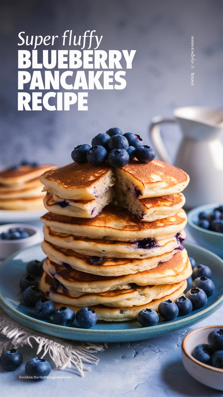 You are currently viewing Super Fluffy Blueberry Pancakes Recipe – The Ultimate Weekend Breakfast