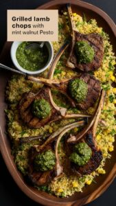Read more about the article Grilled Lamb Chops with Mint Walnut Pesto