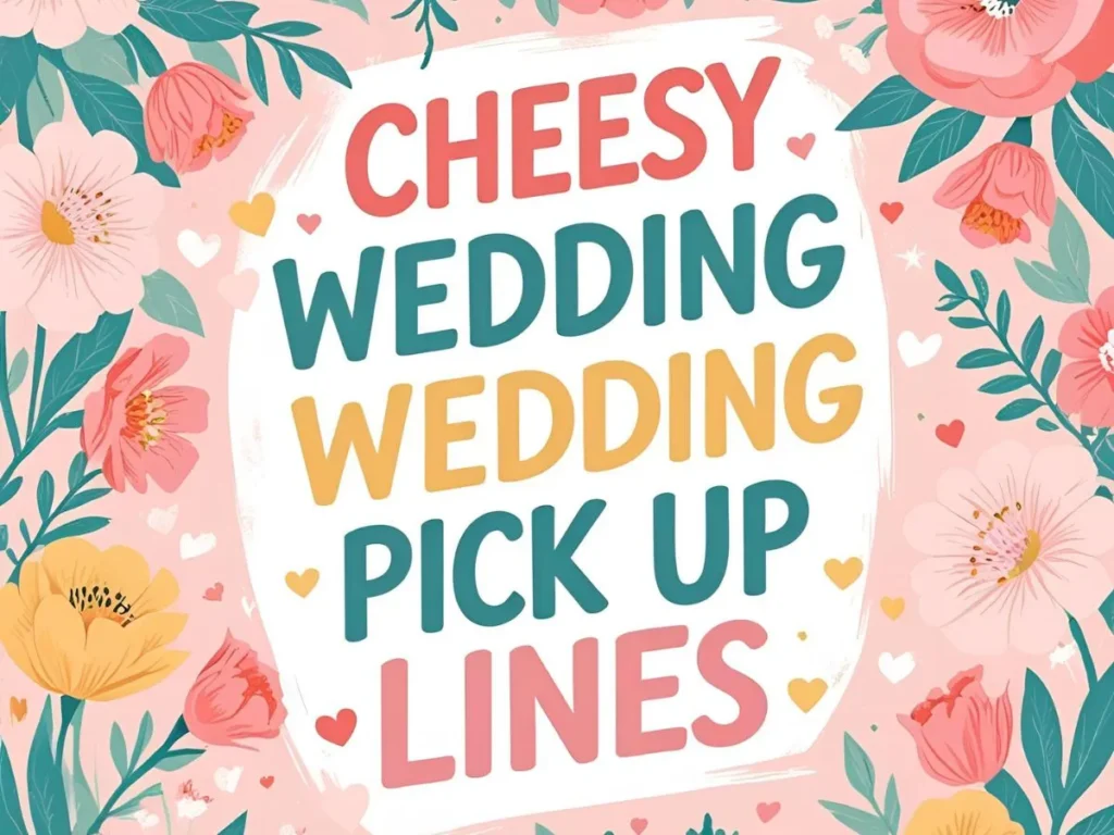 Cheesy wedding pick up lines